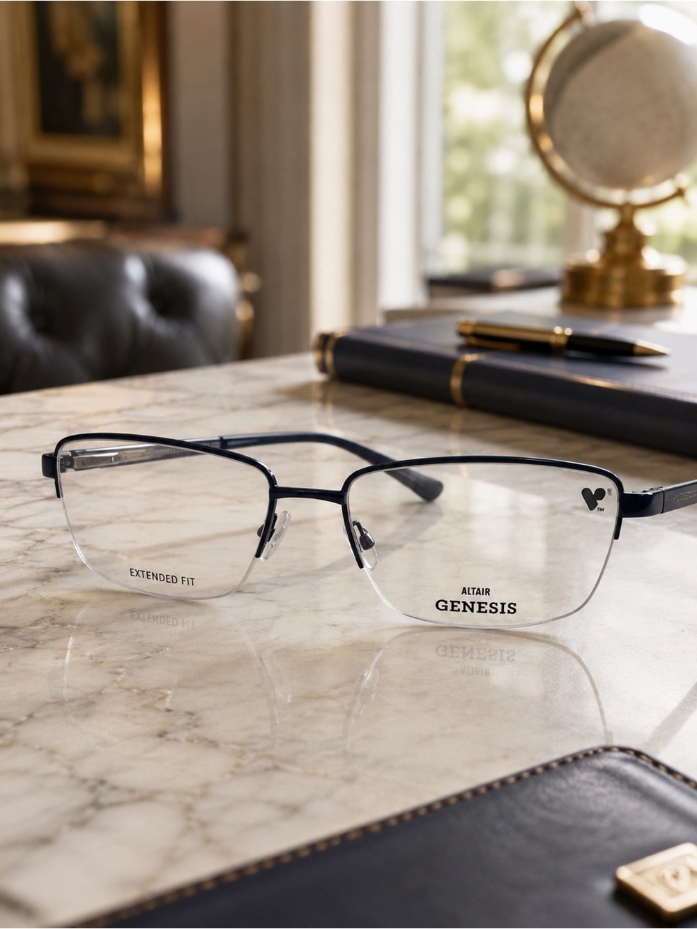 Altair Genesis G4057 Navy Extended Fit Eyeglass Frames 58-18-150
